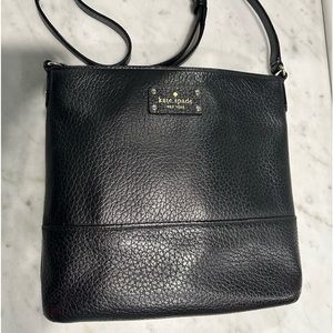 Kate Spade black leather crossbody bag purse
